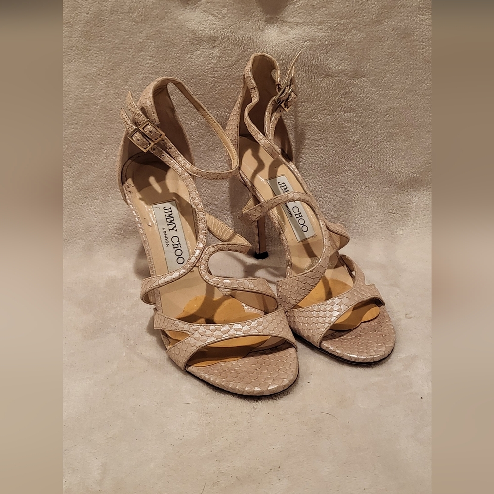 Jimmy Choo Beige Strappy Heels